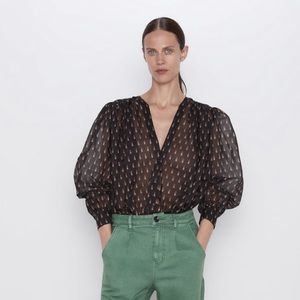 Zara lipstick blouse